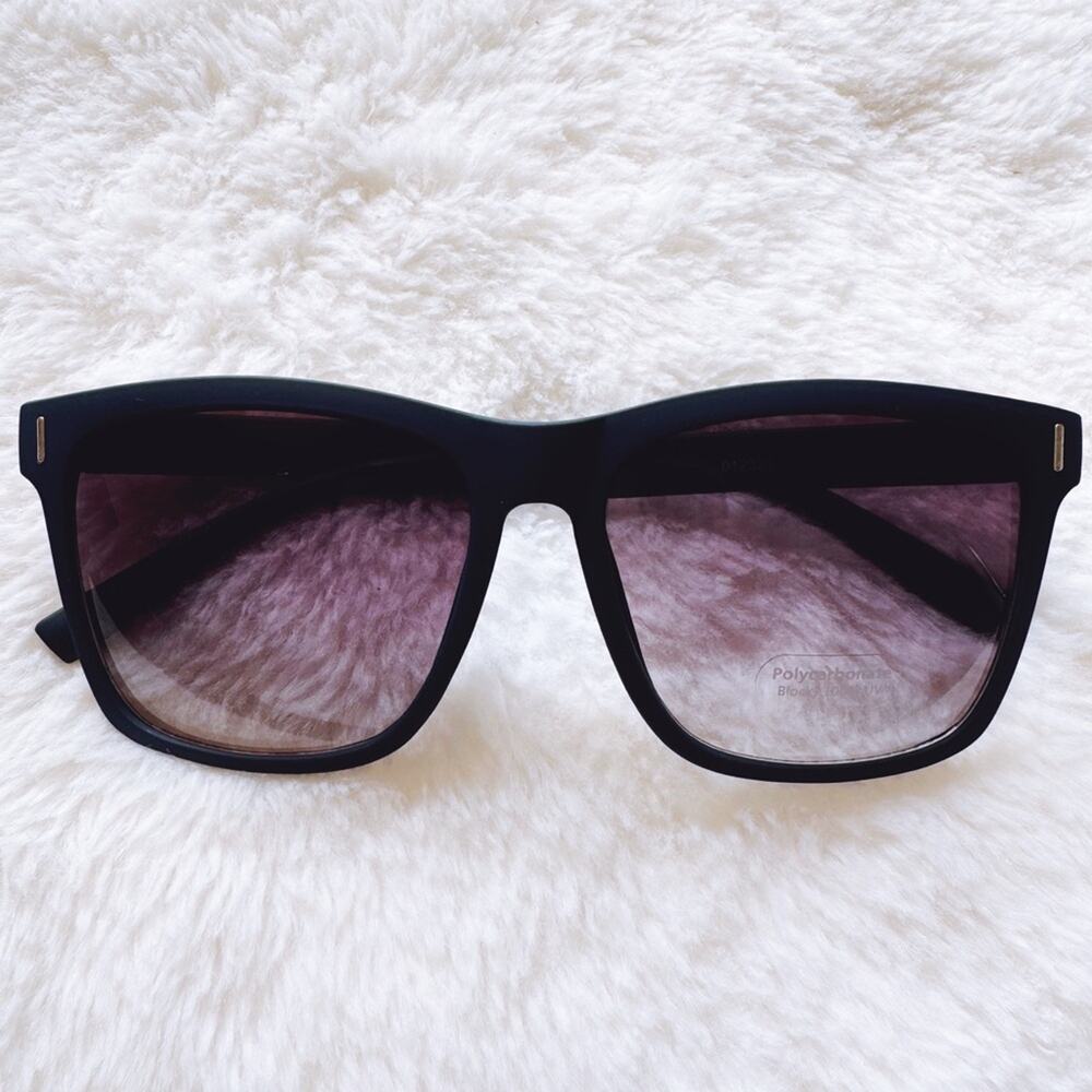 Ora Deep Midnight Blue Angular Frame Sunglasses